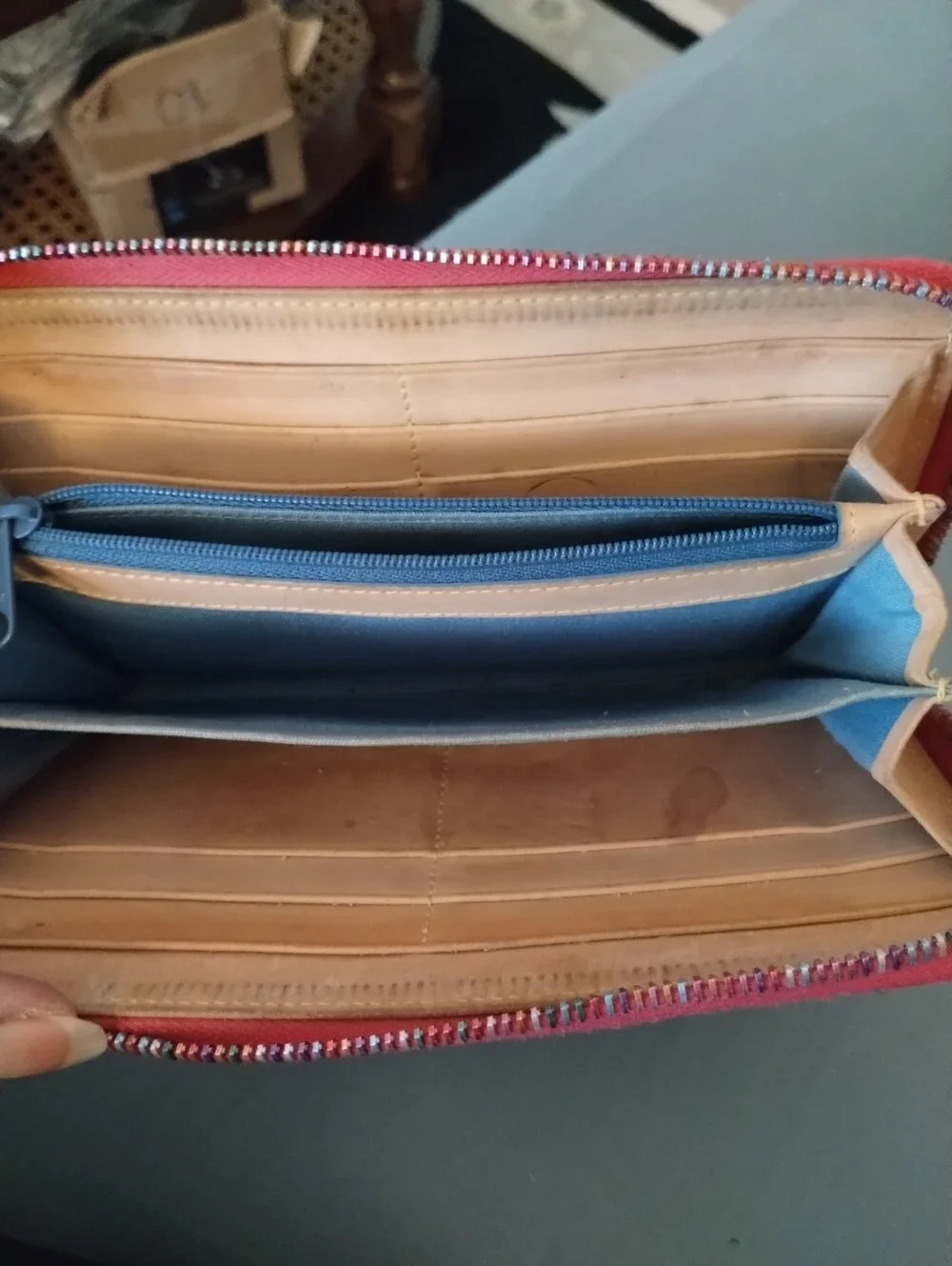Vintage Orange Signature Dooney & Bourke Zip Around Wallet